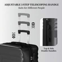 YSTYLE 4-Piece Hardside Luggage Set (12/20/24/28 Inches), With Scratch-Resistant And Impact-Resistant ABS Shells, Spacious Design And Four 360-Degree Spinner Wheels - Black - View 5