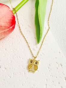 1pc Minimalist Cute Animal Pendant Necklace, Suitable For Women's Daily Wear And Gift - Gold - View 10