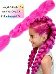 1 Pack 100g/Pack 24 Inch Heat Resistant Jumbo Synthetic Braiding Hair Extensions, Suitable For Twist Braids And Crochet Braids - Multicolor - View 20