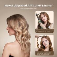 5-In-1 Green & Gold Air Styler: Perfect Valentine's Gift With 800W Power For Curling, Straightening & Drying, Ideal For Travel & All Occasions - 查看 9