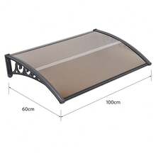 Front Door Canopy, Front Door Shelter, Rain Protection, Door Roof, Lean-To Canopy, Awning Canopy, Transparent Door Canopy, Outdoor Door Roof, Sun Protection (Brown) - A - 查看 6