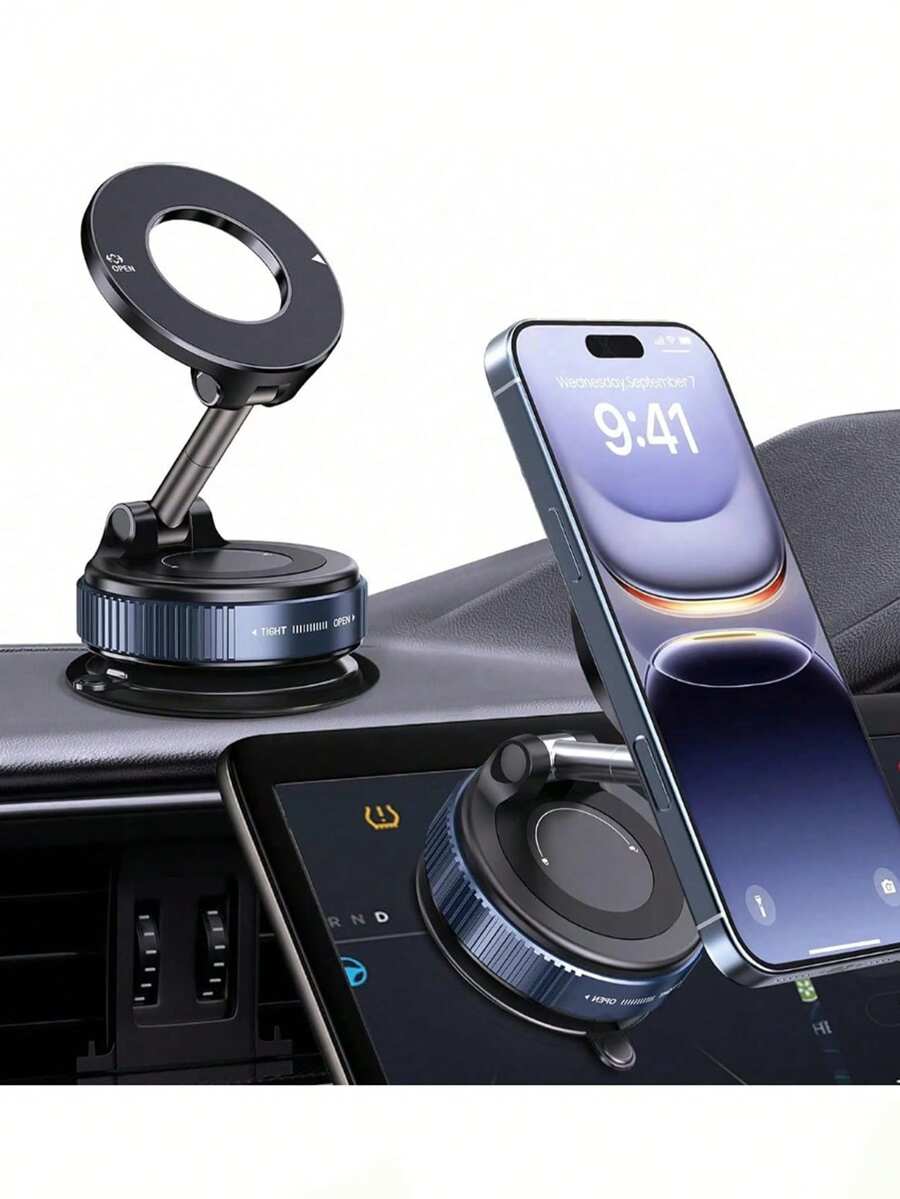 Upgraded Car Phone Holder, Super Strong Magnetic Car Phone Holder, 360° Adjustable Vacuum Suction Cup Car Phone Holder [Max Suction], Unisex Car & Truck Accessories, Car Phone Holder, Express Your Love, Holiday Gift - A - View 1