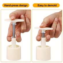 7pcs Chrysanthemum & Rose Mooncake Mold Set, Hand Press, Non-Stick, Mung Bean Ice Cream, Cartoon Model, Baking Cake Mold, Kitchen Tool - Multicolor - View 2