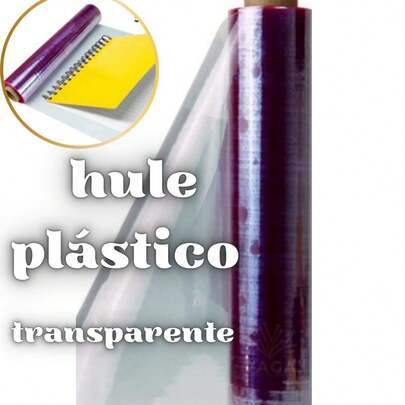 Rollo de hule cristal planchado 1 kg 30 m ancho 34 cm