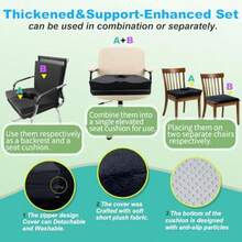 Gel Wheelchair Seat CushionBed Sore Cushions For Butt Pressure Sore Cushion For Office Chair Hemorrhoid Pillow Sciatica Coccyx Pain Relief Butt Pillow. Plush-FabricandSupport-Enhanced Set Black - 毛絨布料支撐增強套裝黑色 - 查看 6