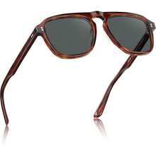 ¡RecomendadoCARFIA lentes de sol hombre polarizadas con protección UV400 - diseño clásico de pilot marco de acetato para conducción, pesca CA5355¡Top de Temporada - C: Marco tipo Carey con Lentes Grises - Ver 10