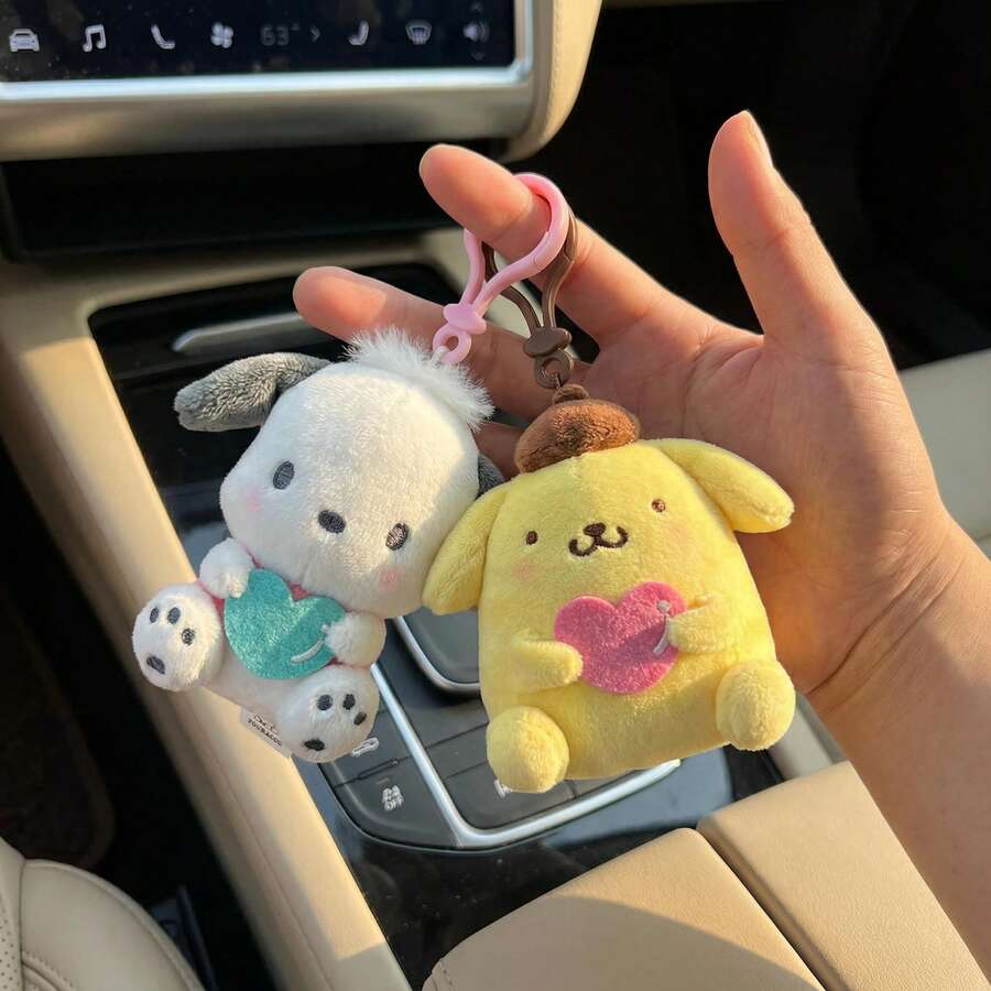 Official Sanrio Heart Series Collection Plush Keychain/Bag Charm.Super Soft And Fluffy, Beautify Your Bag, An Ideal Gift For Bag Accessories., Suitable For Fans Playing, Room Decoration And Display As Well As Cute Backpack Accessories. - Multicolor - View 1
