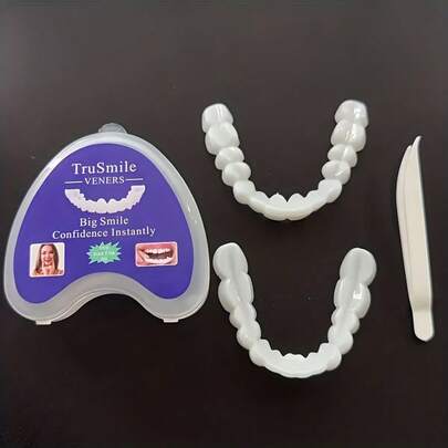 1 Set Of Portable Dental Decorations, Removable Veneers, Temporary Upper And Lower Dentures Suitable For All Friends With Missing Teeth, As Well As Dental Accessories For Temporary Replacement During Banquets/Parties, Making It The Perfect Gift For Parents/Valentine's Day
