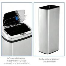 Automatic Trash Can With Sensor, Kitchen Waste Bin, Stainless Steel, 50/68L, Silver (50L) - Silver - View 6