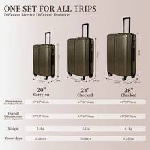 YSTYLE Maleta trolley rígida ultraligera y espaciosa, cerradura de combinación lateral con TSA, 4 ruedas para fácil transporte - Marrón - Ver 8