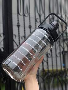 1Pc 2L Sports Kettle 2000ml Large Capacity Plastic Water Cup Gym Belly Cup Straw Space Cup Water Bottle Ton Ton Cup, Back To Campus, Outdoor Sports Trip. - Multicolor - View 2