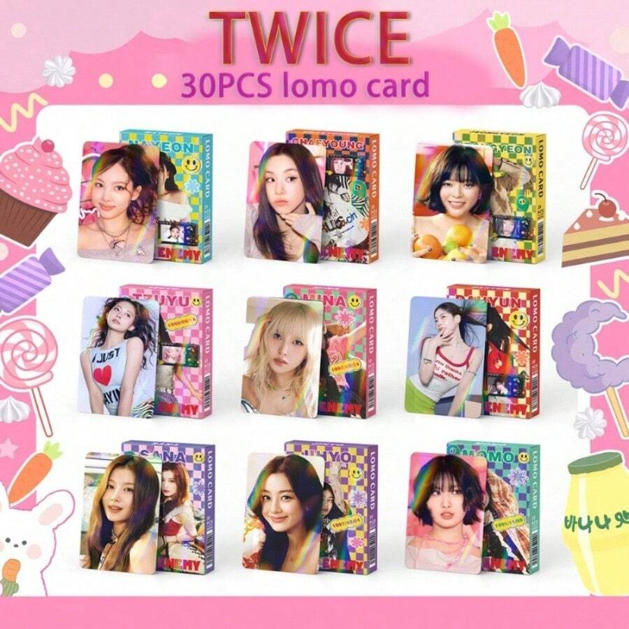 30张K-Pop TW Nayeon & Momo个人小卡，激光雕刻，高品质，收藏卡，粉丝周边，小礼物 - 彩色 - 查看 1