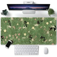 Tấm lót chuột để bàn cỡ lớn hình mèo dễ thương và cây xanh, họa tiết hoa lá, viền may chắc chắn, bề mặt sợi microfiber có vân, đế cao su chống trượt, phù hợp cho văn phòng, nhà riêng, phòng chơi game. Phụ kiện bàn làm việc, đồ dùng văn phòng, trang trí văn phòng. - A - Xem 1
