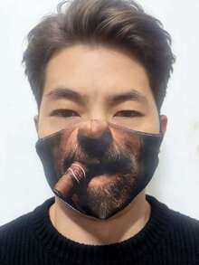 Máscara facial 3D personalizada con expresión facial humana divertida, máscara de algodón para montar al aire libre en invierno - Multicolor - Ver 8