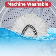 Complete Mop Replacement Set: Rotating Triangle Mop Base + 6-Pack Microfiber Spin Mop Refills For Easy Cleaning - A - 查看 6