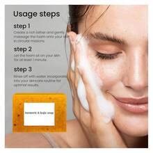 4/1pcs Turmeric Brightening Soap – Light Lemon Scent For Everyday Body Care - Yellow - View 11