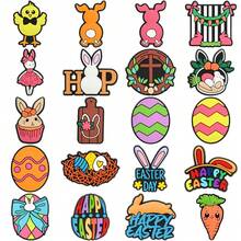20pcs, Plastic, Happy Easter Theme Shoe Charms, Chick, Bunny, Bowknot, Wreath, Food, Easter Egg, Carrot, Strawberry, Various Styles, Easter Shoes, Accessories, DIY Gifts - Multicolor - View 7