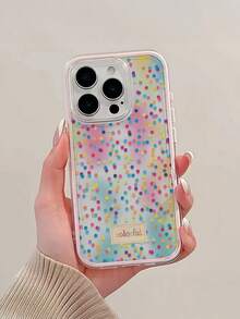 Coque de téléphone transparente TPU dégradée à pois colorés, coque transparente à pois dégradés dopamine, cadre de protection à double couche, coque de téléphone à pois dégradés énergétiques pour la vie quotidienne compatible avec iPhone 11/12/13/14/15/16/16 Pro Max/12 Pro/13 Pro/14 Pro/15 Pro/16 Pro/14 Plus/15 Plus/16 Plus/12 Pro Max/13 Pro Max/14 Pro Max/15 Pro Max/16 Pro Max, compatible avec iPhone 17/17 Pro/17 Pro Max/Air - Rose bonbon - Voir 2