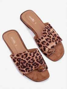 Cómodas y elegantes sandalias planas de mujer de ante sintético con detalles decorativos, perfectas para el verano y el uso diario en colores marrón, beige, negro y amarillo - Marrón - Ver 10