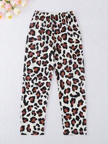 Bộ 3 món đồ ngủ cho bé gái, gồm áo tay ngắn cổ tròn và quần short/quần dài, họa tiết nơ và da báo dễ thương, chống cháy, phù hợp mọi mùa. - Nhiều màu - Xem 8