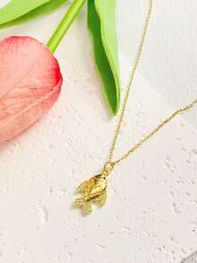 1pc Minimalist Cute Animal Pendant Necklace, Suitable For Women's Daily Wear And Gift - Gold - View 7