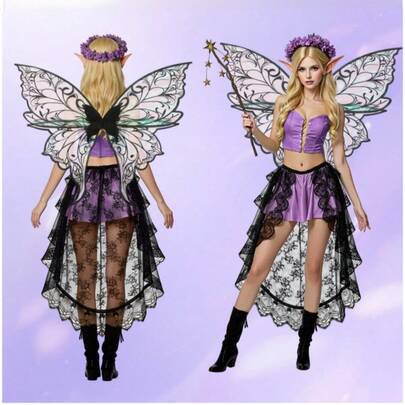 1 pieza Nuevas alas de mariposa/hada, accesorio de maquillaje para fiesta de Halloween, disfraz de adulto