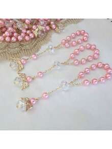 30条粉色天使翅膀手链，适合作为初领圣餐、开斋节、洗礼礼物、婚礼伴手礼和纪念品 - 彩色 - 查看 1