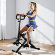 Kniebeugenmaschine für tiefe Kniebeugen zu Hause, klappbares Trainingsgerät, Gesäßtrainer mit 12-stufigem einstellbarem Widerstand, Heimtrainingsgerät für Gesäß und Beine, Glute Machine - 12-stufiger Hydraulik-Widerstand, neutrale Farbe - Übersicht 1
