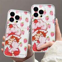 Chica de Tarta de Fresa con muchas fresas lindas alrededor. Esta elegante funda para teléfono es compatible con Samsung, Apple, OPPO, , etc. Fabricada en TPU flexible, resistente a golpes y arañazos, ofrece una excelente protección contra caídas y un agarre cómodo. Es un regalo ideal para familiares, amigos y seres queridos, y una opción perfecta para festivales, San Valentín, artículos de , Rosita Fresita. - transparente - Ver 4