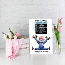 Thiệp chúc mừng sinh nhật lần thứ 80 vui nhộn, thích hợp để chúc mừng sinh nhật, bao gồm các thiết kế mật khẩu hài hước và hình hoạt hình về thể dục dành cho người cao tuổi - Màu phong bì ngẫu nhiên, được thiết kế đặc biệt cho người lớn tuổi, quà tặng cho người cao tuổi, đồ dùng văn phòng. - Nhiều màu - Xem 5