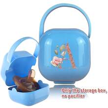 Hộp đựng núm vú giả bằng silicon, hộp đựng núm vú giả kín khí có nắp đậy, có thể gắn vào túi đựng tã hoặc xe đẩy, bao gồm họa tiết chữ cái A-Z màu vàng hồng, quà tặng Eid Al-Fitr. - Màu xanh lam - Xem 29