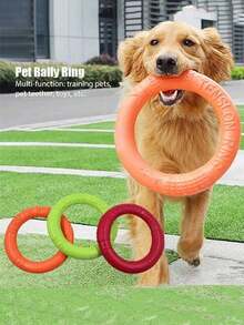 1pc Dog - An Interactive Toy For Training, Tug-Of-War, Chewing And Water Fun - Suitable For Outdoor Play, Can Be Used As Dog Toy, Training Ring, Sturdy And Chewable, Also Serves As Pet Retrieval Toy, Pet Floating Ring, Suitable For Training And Cleaning Teeth Of Medium And Large Dogs, Also A Dog Swimming Pool Floating Toy - Multicolor - View 12