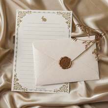 16件套加厚亚麻信封套装，包含3个信封、10张手写情书卡片和3个火漆封印。信封文具套装，加厚亚麻信封，手写情书，送给男友/女友的礼物，生日礼物，优雅文具。 - 16件 - 查看 3