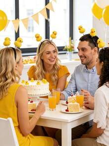 3个可爱卡通黄色小鸭头箍 - 塑料无毛发饰，非常适合派对、日常佩戴、情人节装饰和节日礼物，男女皆宜的趣味发饰 - 彩色 - 查看 3