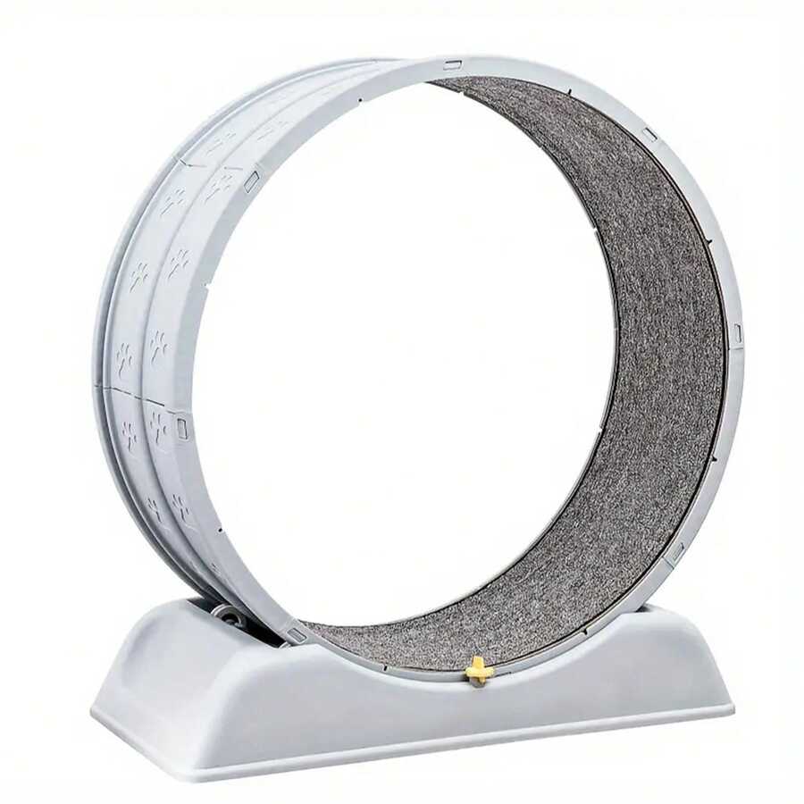 Cat Exercise Wheel With Carpeted Runway And Lock - Indoor Cat Treadmill Running Wheel - Grey - View 1