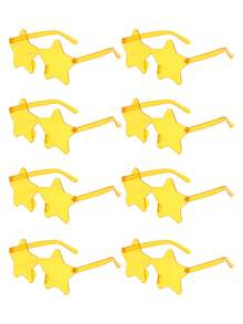 8 Pares de Óculos Sem Armação em Formato de Estrela na Cor Amarela, Óculos de Festa Engraçados e da Moda, Óculos para Adultos em Praia/Aniversário/Decoração, Acessório para Fotos (Sem Proteção UV) - Multicolorido - Visão 11