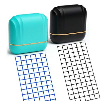 1个网格滚轮印章，坐标印章，专用于数学绘图/制图，快速印制标准网格！网格+坐标二合一印章，高效整洁，适用于手写报告，快速印制直角坐标系，方便绘制整洁的作业图、进行数学计算，培养自律精神。