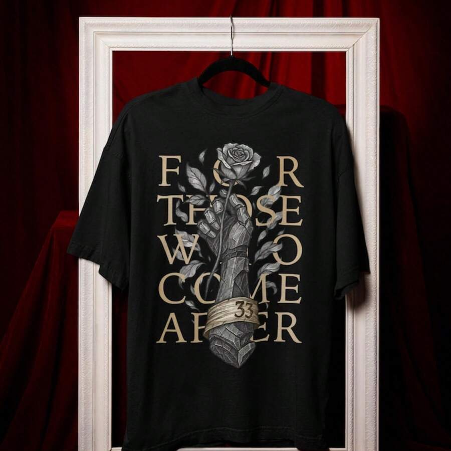 Expedition 33 Shirt _For Those Who Come After_ Quote Gamer Tee, Gustave Clair Obscur Fan Merch, Game - màu đen - Xem 1