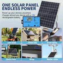 ZGZXSEXHZ 2 pièces Panneau solaire portable extérieur 15W, avec support, contrôleur de charge solaire 70A, sortie 18V, convient pour éclairage de jardin, surveillance, véhicules, téléphones, caméras, camping, maisons pour animaux de compagnie et autres petits systèmes d'alimentation - 2 panneaux solaires de 15 W avec supports + contrôleur 70 A - Voir 8