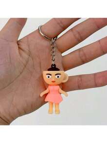 1个木制简笔画人物吊坠，热门国外版经典山海经，奇趣抽象钥匙扣 - 彩色 - 查看 13