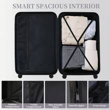 YSTYLE Set Of 4 Hardside Suitcases (12, 20, 24, 28inch), With Scratch- And Impact-Resistant ABS Shell And Spacious Design: The Ideal Travel Companion. - Silver - View 7