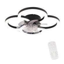 ZMH LED Deckenventilator Mit Beleuchtung - Deckenleuchte Ventilator Leise mit Fernbedienung Dimmbar Wohnzimmer Deckenleuchte 6-Gang Timer Weiß Ventilator Lampe für Jugendzimmer Büro Kinderzimmer - Schwarz - Übersicht 8