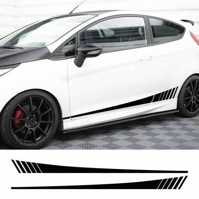 适用于嘉年华 MK7 三门版 2008-2017 ST200 的车门侧条纹乙烯基贴纸赛车条纹贴纸汽车装饰配件