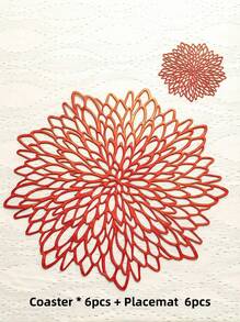 Cirelle 12 miếng lót đĩa tròn hình hoa vàng 15 inch, PVC, miếng lót ly hình hoa rỗng tròn 3,94 inch, có thể giặt được, dễ vệ sinh, lau sạch, chống trượt, chịu nhiệt, thích hợp để trang trí phòng, trang trí bàn ăn, trang trí nhà cửa, ngày lễ, tiệc tùng, sinh nhật, đám cưới và bữa tối - Nhiều màu - Xem 12