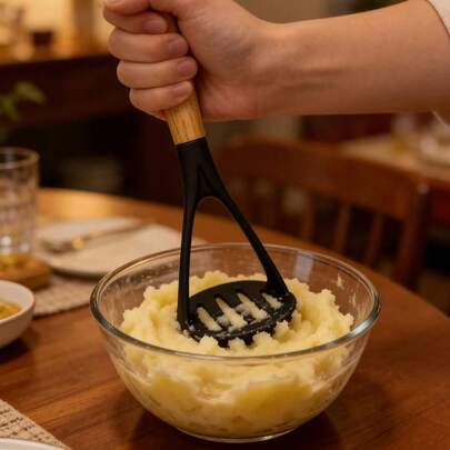 Plastic Potato Ricer - Manual Masher For Mashed Potatoes, Sweet Potatoes, Baby Food & Vegetables - Easy To Clean Non-Stick Press Tool,Heavy Duty Plastic Potato Press - Multifunctional Masher For Kitchen, Baking & Meal Prep