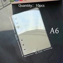 1套A6 A7 M5透明活页夹内页，印章簿，贴纸背衬，透明贴纸簿，贴纸垫，文化邮票页，邮票册补充页，3D贴纸簿贴纸板，贴纸簿，用于制作贴纸簿，书籍封面，办公用品 - 無色 - 查看 4