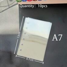 1套A6 A7 M5透明活页夹内页，印章簿，贴纸背衬，透明贴纸簿，贴纸垫，文化邮票页，邮票册补充页，3D贴纸簿贴纸板，贴纸簿，用于制作贴纸簿，书籍封面，办公用品 - 無色 - 查看 11