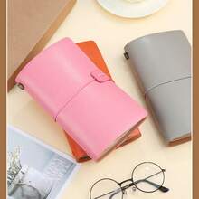 Caderno de Viagem Recarregável de Bolso Newestor em Couro Teve Ounal para Homens e Mulheres, Capa de Caderno Pequeno para Anotações de Campo, Moleskine Pequeno 10Ox1 Scm Marrom - Tamanho Único - Visão 2