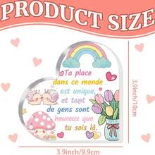 2D Flat, 1pc Classic French Acrylic Heart-Shaped Desktop Decoration Sign And Plaque, Inspirational Gift For Bedroom, Kitchen, Living Room, Office – Ideal Present For Holidays, Birthdays, Parties, Weddings, Christmas, Party Decoration, Inspirational Decor, French Style, Heartshaped Decor, Lightweight Plaque, Acrylic Decor, Desktop Ornament, Keepsake Present, Collectors, Gift For Him - A - View 9