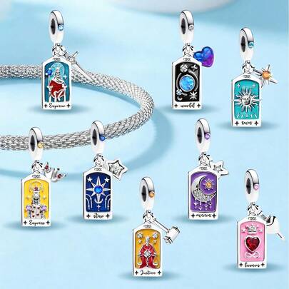 1pc Tarot Card Decor, Suitable For Making Bracelets, Necklaces And Other DIY Jewelry, Great Gift For Women And Girls